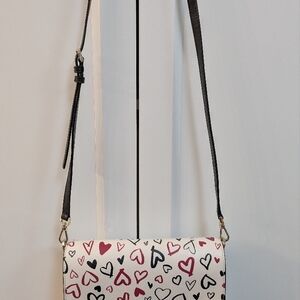 Kate Spade Heart Pattern Crossbody Bag - Black and White